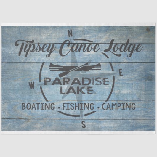 Papier Mousseline Tipsey Canoe Lodge Decoupage Tissus Paper (Recto)