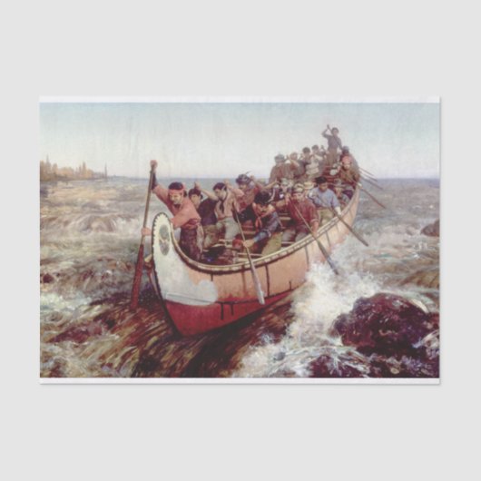 Papier Mousseline Tirer sur les rapides par Frances Anne Hopkins (Recto)