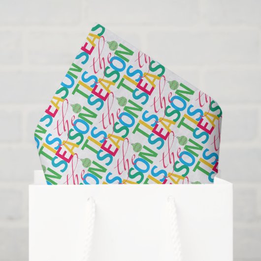 Papier Mousseline Tis the Season Holiday Tissue Paper (Sac cadeau)
