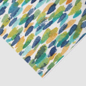 Papier Mousseline Tissu Bleu Vert Jaune Artiste Peinture Enveloppeme (Détail)