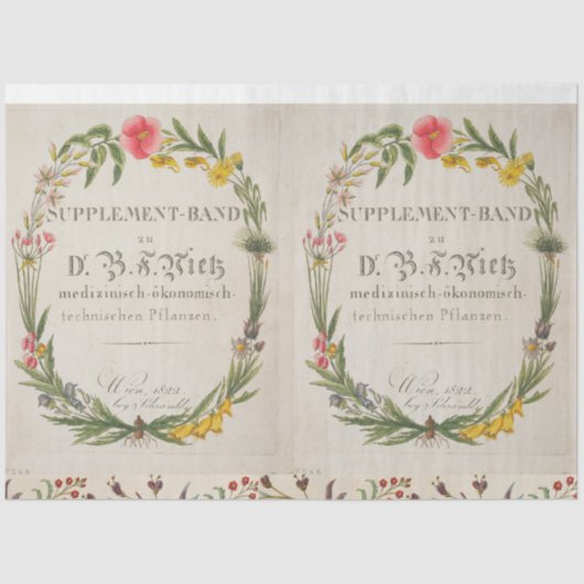 Papier Mousseline Tissu botanique de la couronne florale (Recto)