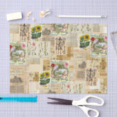 Papier Mousseline Tissu botanique Vintage pour le découpage (Artisanat)