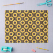 Papier Mousseline Tissu Brown de fleurs de soleil rustiques (Artisanat)