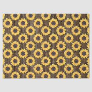 Papier Mousseline Tissu Brown de fleurs de soleil rustiques