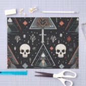 Papier Mousseline Tissu cadeau Arbre et Crâne (Artisanat)