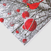 Papier Mousseline Tissu cadeau avec un oiseau cardinal (Détail)