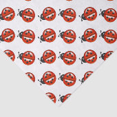 Papier Mousseline Tissu Cadeau De Ladybugs Rouge Et Blanc (Détail)