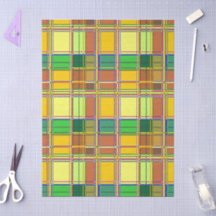Papier Mousseline Tissu coloré des Caraïbes Madras Tartan