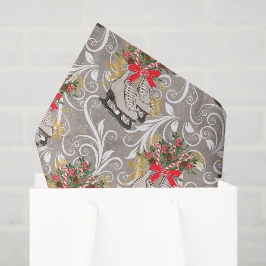 Papier Mousseline Tissu d'aquarelle de Noël (Sac cadeau)