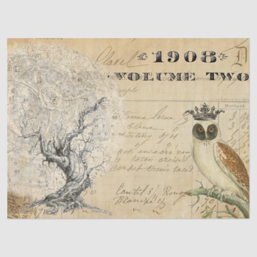 Papier Mousseline Tissu de Decoupage d'arbre de lune (Recto)