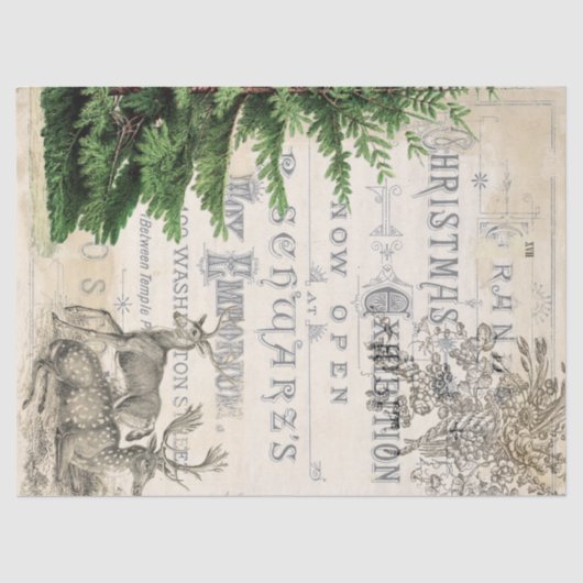 Papier Mousseline Tissu de découpage Ephémère de Noël (Recto)