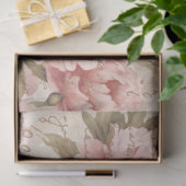 Papier Mousseline Tissu de pivoine, artisanat, papier décadrage (Cadeau)