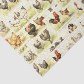 Papier Mousseline Tissu de poulet agricole - Découpage ou enveloppem (Détail)