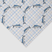 Papier Mousseline Tissu de recouvrement - Marlins Bleus (Détail)