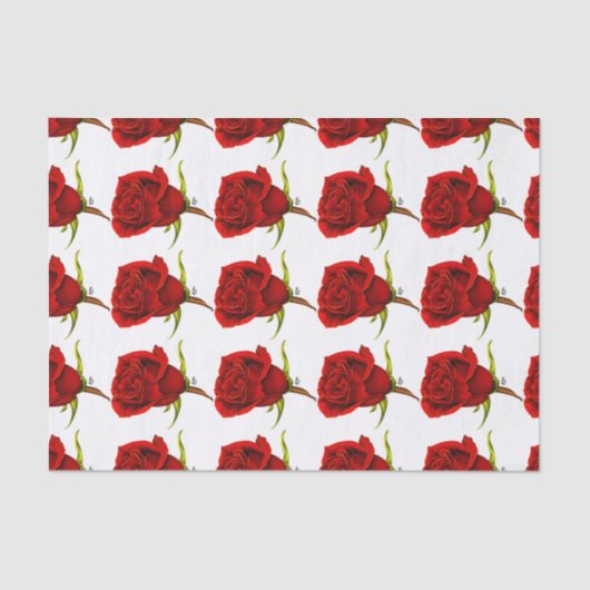 Papier Mousseline Tissu de rose rouge (Recto)