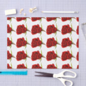 Papier Mousseline Tissu de rose rouge (Artisanat)