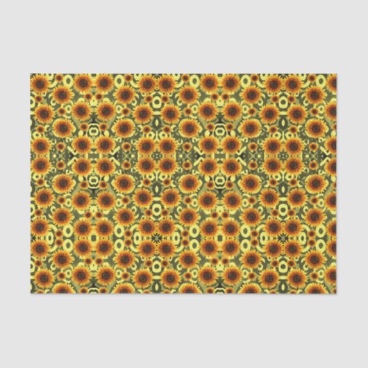 Papier Mousseline Tissu décoratif tournesols (Recto)