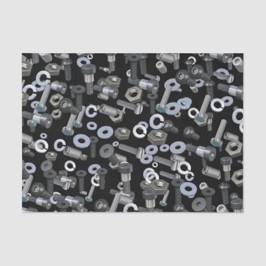 Papier Mousseline Tissu d'enrobage - Nuts et boulons (Recto)