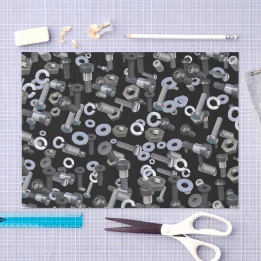 Papier Mousseline Tissu d'enrobage - Nuts et boulons (Artisanat)