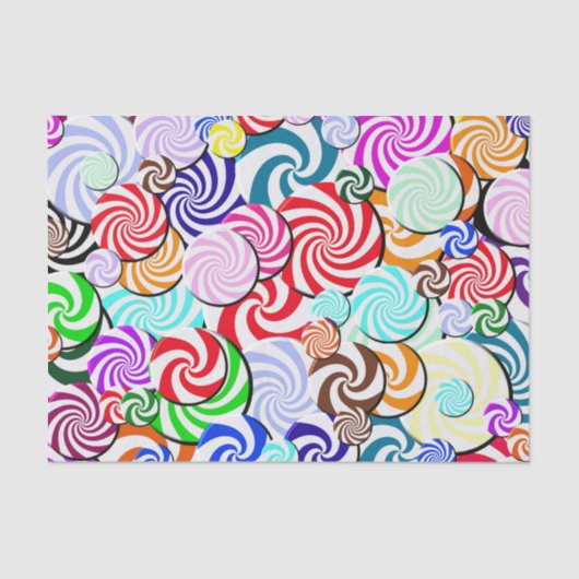 Papier Mousseline Tissu d'enveloppement - Collage de bonbons (Recto)