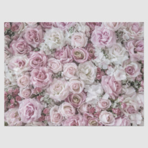 Papier Mousseline Tissu d'enveloppement - Collage Rose victorien