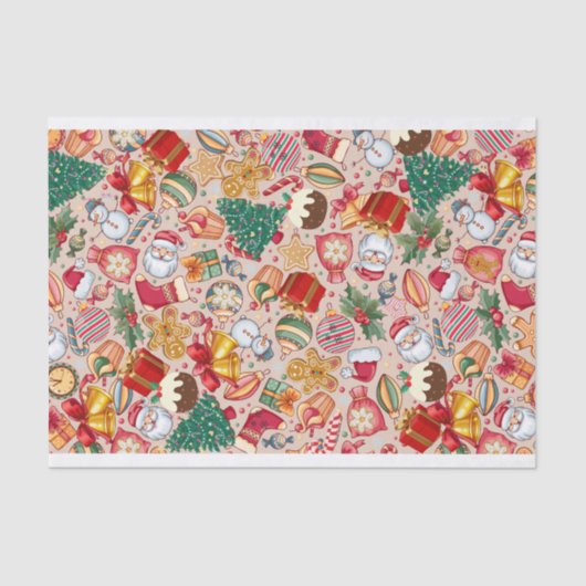 Papier Mousseline Tissu - Design de Noël (Recto)