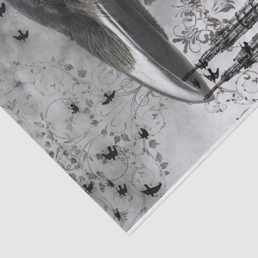 Papier Mousseline Tissu du collage de Raven (Détail)