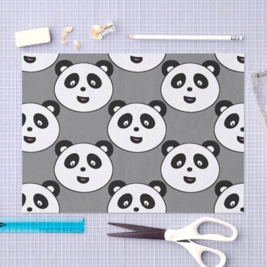 Papier Mousseline Tissu mignon de panda (Artisanat)