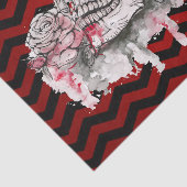 Papier Mousseline Tissu Papier à envelopper crâne Rose Gothic Chevro (Détail)