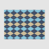 Papier Mousseline Tissu Papier Bleu Plaid (Recto)