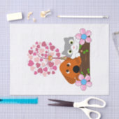 Papier Mousseline Tissu Papier Coeurs Chien Chats Coeurs Floraux (Artisanat)