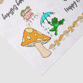 Papier Mousseline Tissu Papier Frog Ribbit Champhroom Joyeux anniver (Détail)