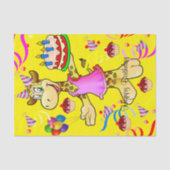 Papier Mousseline Tissu Papier Giraffe Joyeux anniversaire (Recto)