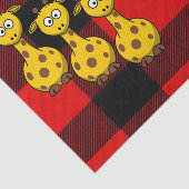 Papier Mousseline Tissu Papier Giraffe Noir Rouge Plaid (Détail)