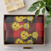 Papier Mousseline Tissu Papier Giraffe Noir Rouge Plaid (Cadeau)