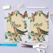 Papier Mousseline Tissu Papier Oiseau Vintage (Artisanat)
