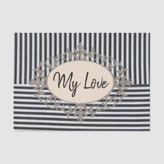 Papier Mousseline Tissu Papier Plage Bande Noire (Recto)