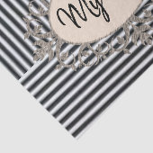 Papier Mousseline Tissu Papier Plage Bande Noire (Détail)