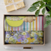 Papier Mousseline Tissu Papier rayures Soupe florale (Cadeau)