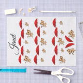 Papier Mousseline Tissu Papier Rouge Parapluie Chats (Artisanat)