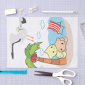 Papier Mousseline Tissu Papier Seagull chat Chien Palm Tree Beach (Artisanat)