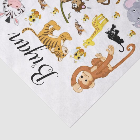 Papier Mousseline Tissu papier singe Tigers éléphant (Détail)