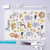 Papier Mousseline Tissu papier singe Tigers éléphant (Artisanat)