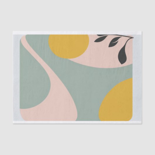 Papier Mousseline Tissu pastel au design rétro et moderne (Recto)