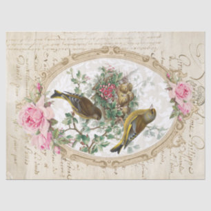 Papier Mousseline Tissu rose de Decoupage d'éphémères de cadre