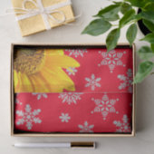 Papier Mousseline Tissu rouge Tissu rouge Tournesol (Cadeau)