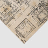 Papier Mousseline Tissu technique de dessins de train (Détail)