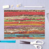 Papier Mousseline Tissu tissé rayé look naturel (Artisanat)