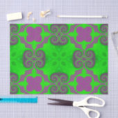 Papier Mousseline Tissu vert néon et Motif rose chaud (Artisanat)