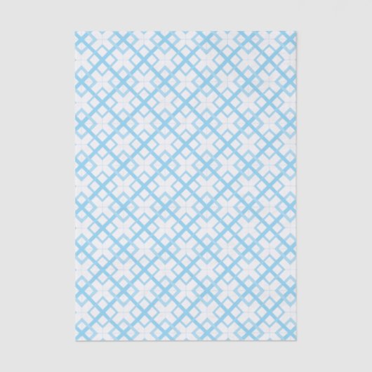 Papier Mousseline Tissue Paper - Blue Lattice Diamonds (Recto)
